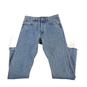 Levi‎ jeans 501 women's 28x28 Light Wash Button Fly Denim  Distressed